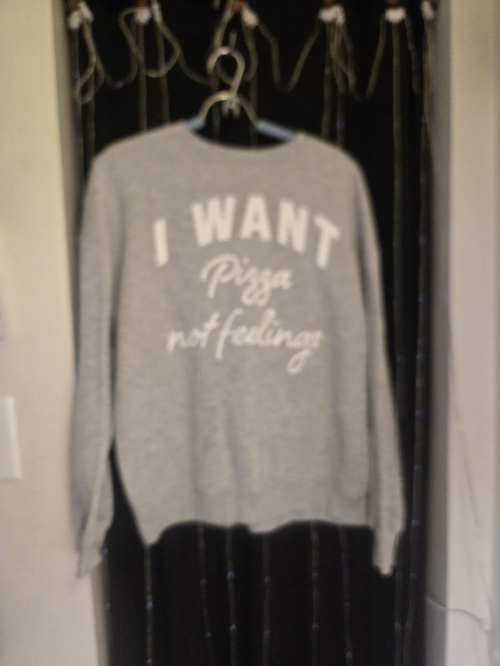 Wound Up Gray Crewneck Sweater with White